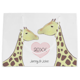 Giraffe paar Verloving / bruiloft Groot Cadeauzakje