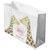 Giraffe paar Verloving / bruiloft Groot Cadeauzakje (Achterkant Gekanteld)