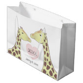 Giraffe paar Verloving / bruiloft Groot Cadeauzakje (Voorkant Gekanteld)