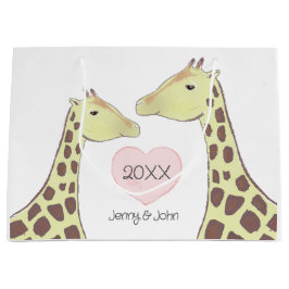 Giraffe paar Verloving / bruiloft Groot Cadeauzakje