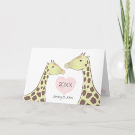 Giraffe paar Verloving Kaart