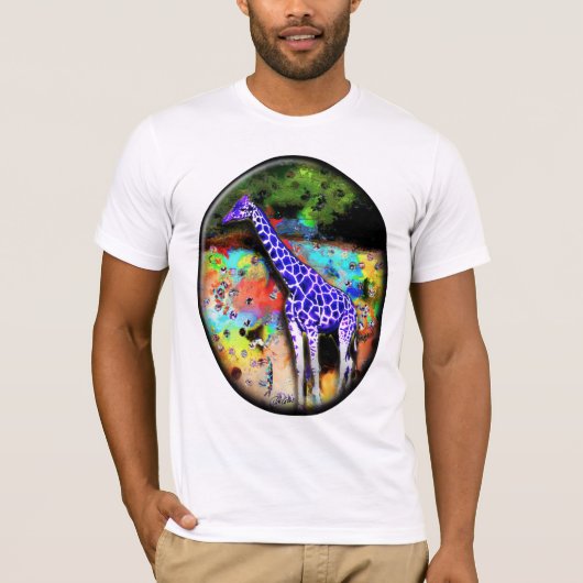 Giraffe Paars Psychedelic T T-shirt (Voorkant)