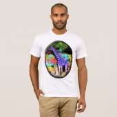 Giraffe Paars Psychedelic T T-shirt (Voorkant volledig)