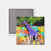 Giraffe Paarse psychedelische magneet (Voorkant / Achterkant)