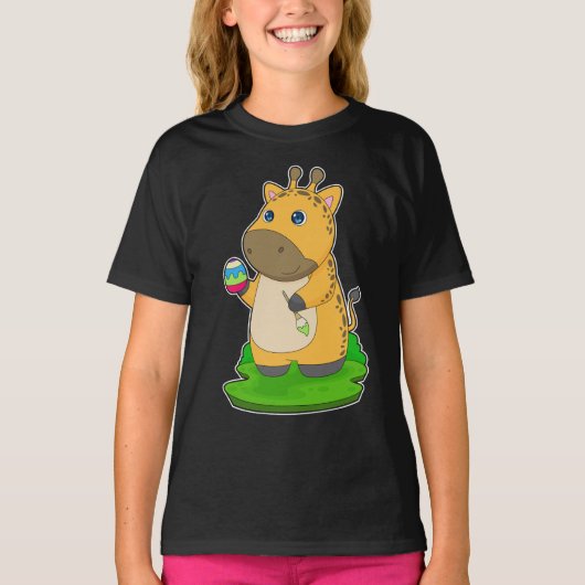 Giraffe Paasei Verfborstel T-shirt (Voorkant)