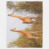 Giraffe Pair Fleece Deken (Voorkant)