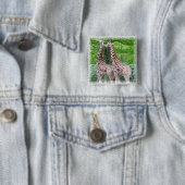 Giraffe Pair Square Pin Vierkante Button 5,1 Cm (In situ)