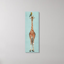 GIRAFFE & PAPEGAAI CANVAS AFDRUK