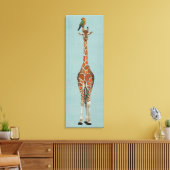 GIRAFFE & PAPEGAAI CANVAS AFDRUK (Insitu (Woonkamer))