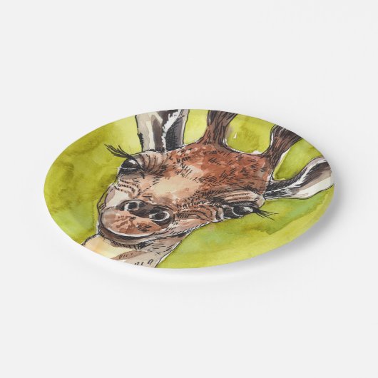 Giraffe Papieren Bordje (Gekanteld)