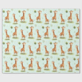 Giraffe Parade Baby Gift Wrap Cadeaupapier (Vlak)