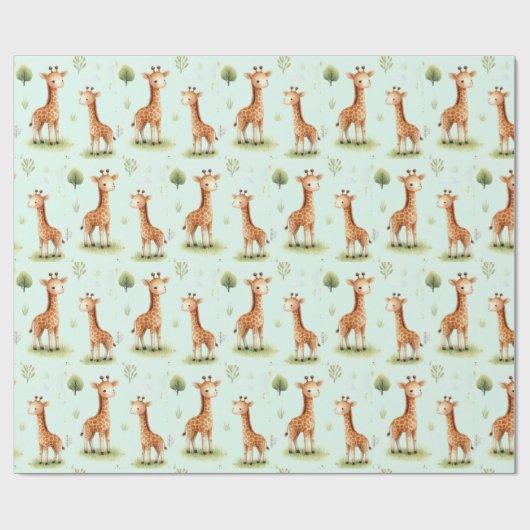 Giraffe Parade Baby Gift Wrap Cadeaupapier (Vlak)