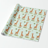 Giraffe Parade Baby Gift Wrap Cadeaupapier (Uitgerold)
