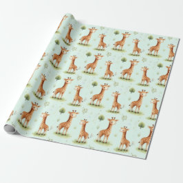 Giraffe Parade Baby Gift Wrap Cadeaupapier