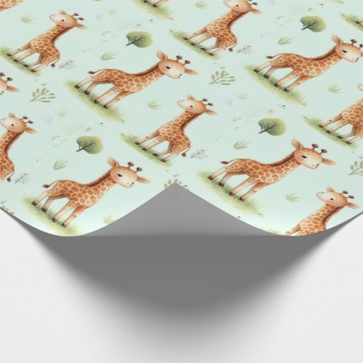 Giraffe Parade Baby Gift Wrap Cadeaupapier (Hoek)