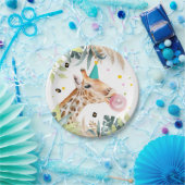 Giraffe Party Animals Birthday Zoo Safari Papieren Bordje (Feest)