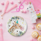 Giraffe Party Animals Birthday Zoo Safari Papieren Bordje (Feest)