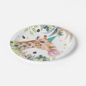 Giraffe Party Animals Birthday Zoo Safari Papieren Bordje (Gekanteld)