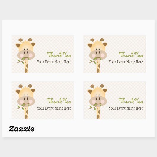 Giraffe Party Favor Label Stickers (Vel)