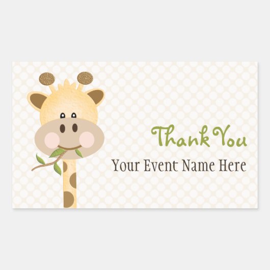 Giraffe Party Favor Label Stickers (Voorkant)