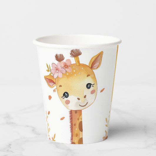 "Giraffe Party Paper Cup" Papieren Bekers (Voorkant)
