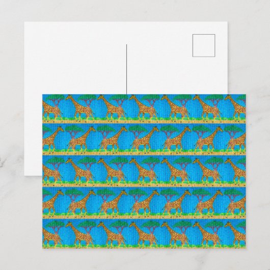 Giraffe (patroon) - Ansichtkaart Briefkaart (Voorkant / Achterkant)