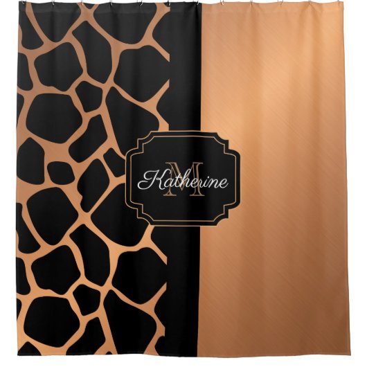 Giraffe Patroon Douchegordijn (Voorkant)