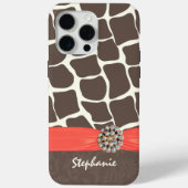 Giraffe Patroon Gedrukt lint en rohineston Case-Mate iPhone Case (Achterkant)