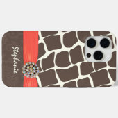 Giraffe Patroon Gedrukt lint en rohineston Case-Mate iPhone Case (Achterkant (horizontaal))