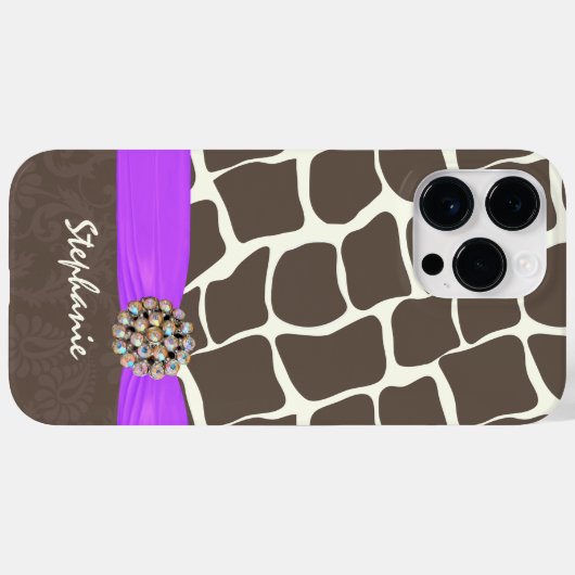 Giraffe Patroon Gedrukt lint en rohineston Case-Mate iPhone Case (Achterkant (horizontaal))