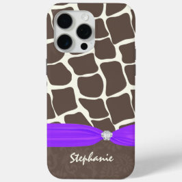 Giraffe Patroon Gedrukt lint en rohineston iPhone 15 Pro Max Hoesje