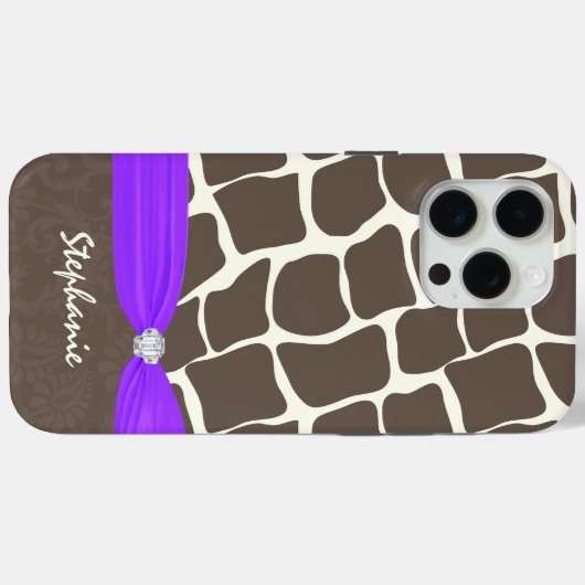 Giraffe Patroon Gedrukt lint en rohineston Case-Mate iPhone Case (Achterkant (horizontaal))
