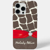 Giraffe Patroon Gedrukt Lint Faux Crystal Case-Mate iPhone Case (Achterkant)