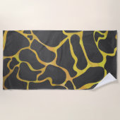 Giraffe patroon met zwart en geel strandlaken (Voorkant)