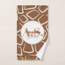 Giraffe Patroon Monogram Pickleball Towel Handdoek