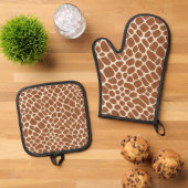 Giraffe Patroon Ovenwant & Pannenlap Set (Top down)