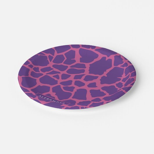 Giraffe Patroon Papieren Bordje (Gekanteld)