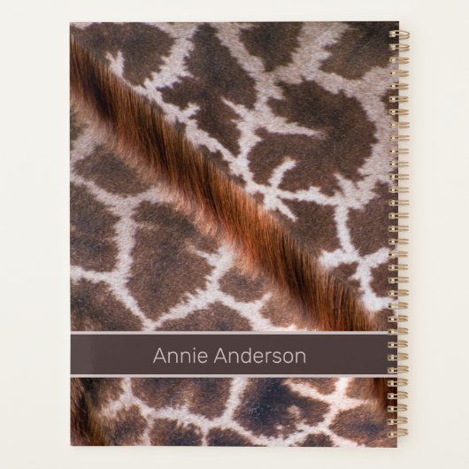 Giraffe Patroon Persoonlijke naam Planner (Achterkant)