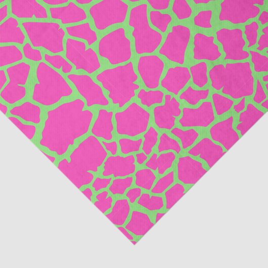Giraffe Patroon roze en groen Tissuepapier (Detail)