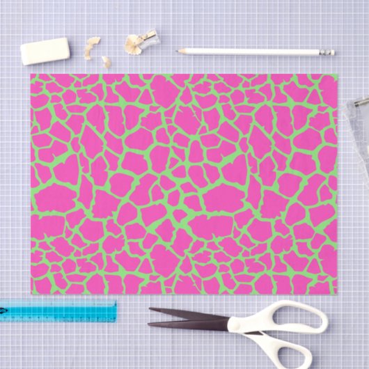 Giraffe Patroon roze en groen Tissuepapier (Craft)