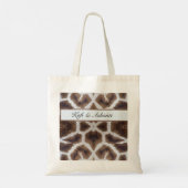 Giraffe patroon safari stijl aanpasbaar tote bag (Achterkant)