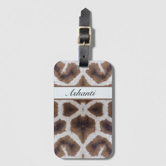 Giraffe Patroon Safari Stijl Bagagelabel (Voorkant (verticaal))