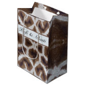 Giraffe Patroon Safari Stijl Medium Cadeauzakje (Voorkant Gekanteld)
