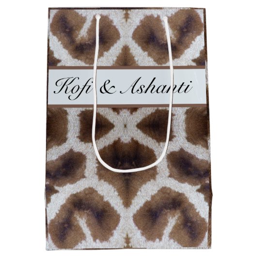 Giraffe Patroon Safari Stijl Medium Cadeauzakje (Achterkant)