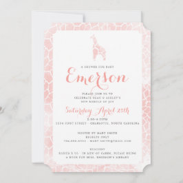 Giraffe Patroon Waterverf Structuur Baby shower Kaart