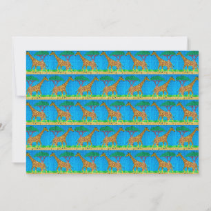 Giraffe (patroon) - Wenskaart Feestdagenkaart