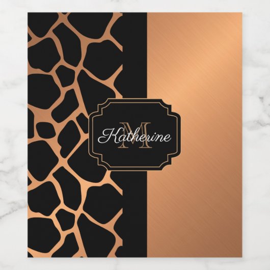 Giraffe Patroon Wijn Etiket (Enkel label)