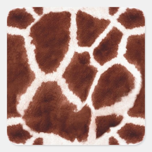 Giraffe Pattern Animal Print Vierkante Sticker (Voorkant)