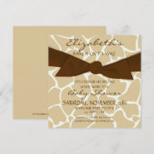 Giraffe Pattern Baby shower nodigt uit met Brown B Kaart (Voorkant / Achterkant)
