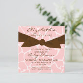 Giraffe Pattern Baby shower nodigt uit met Brown B Kaart (Staand voorkant)